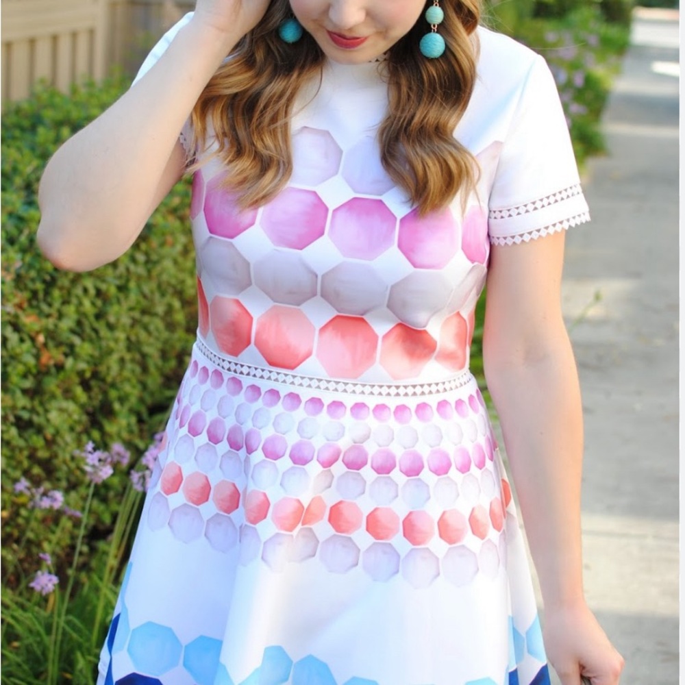 Ted Baker Myley Marina Mosaic Skater Dress size 1 / us 4 - Picture 7 of 7
